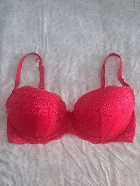 Candies Red Lace Balconette Push-Up Bra - Women Intimates & Sleepwear
